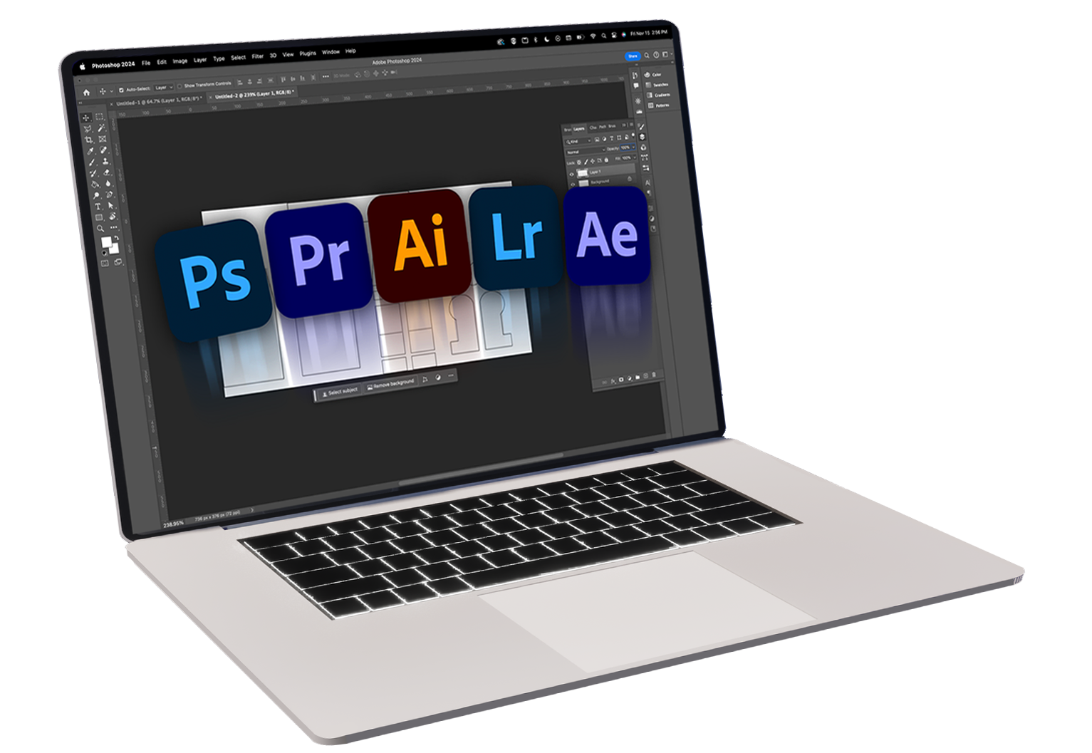 Dylan Dalal working on a laptop